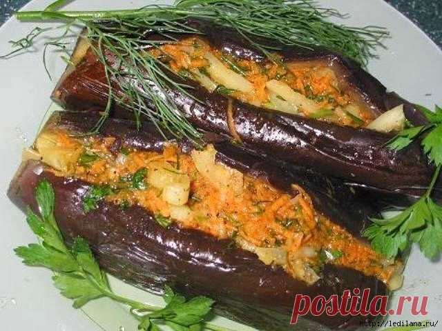 Квашенные баклажаны с зеленью | Четыре вкуса