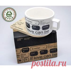 Кружка для кофе или чая на подставке из клена "Alt + Ctrl + Del" - 380 руб