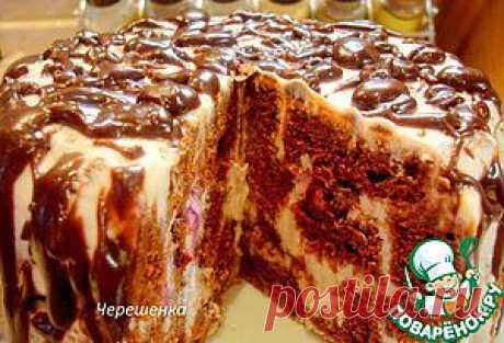 Шоколадный торт с творожно-йогуртовым кремом - кулинарный рецепт