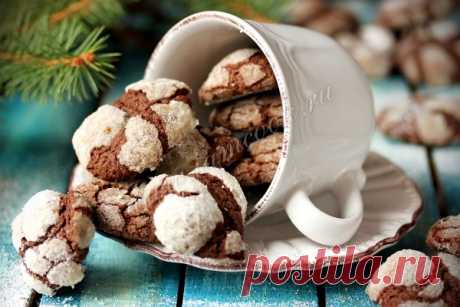Шоколадное печенье «Снежные вершины», рецепт с фото.