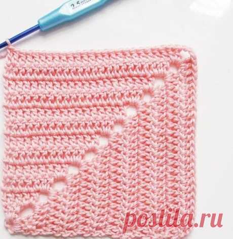 Как вязать квадрат от угла