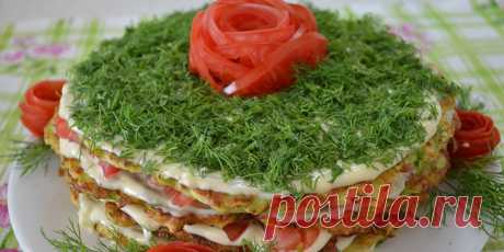 Кабачковый торт (легкий, с помидорами и сыром): фото-рецепты