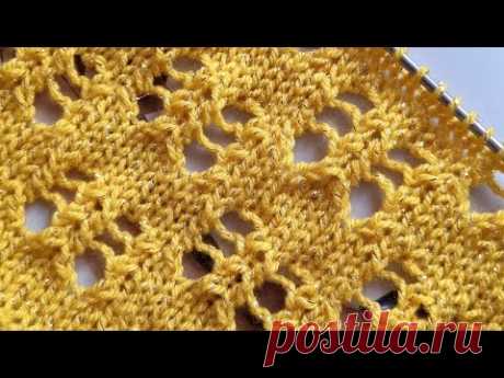 Ажурный узор спицами🧶❤️. То ли бабочки, то ли сороконожки. Knitting pattern.