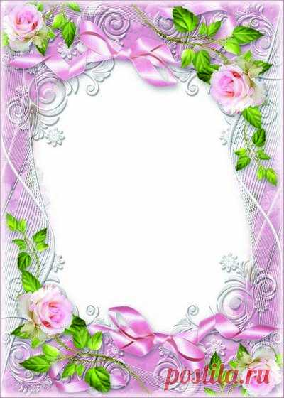 Photo frame Flower music, roses. Transparent PNG Frame, PSD Layered Photo frame template, Download.