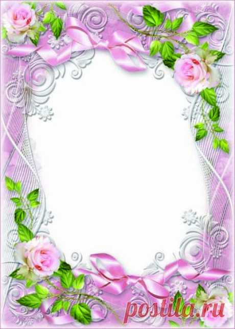 Photo frame Flower music, roses. Transparent PNG Frame, PSD Layered Photo frame template, Download.