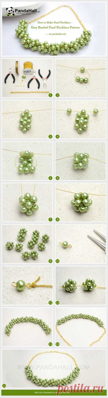 How to Make Pearl Necklace – Easy Beaded Pearl ... | DIY jewellery