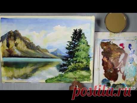 Acrylic Painting : How to Paint A Mountain Landscape | step by step