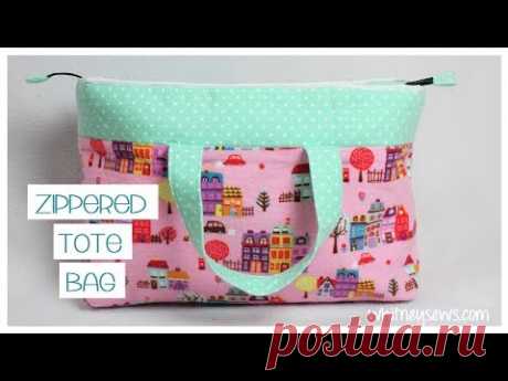 (9004) Tote Bag With Zipper Tutorial | Whitney Sews - YouTube
