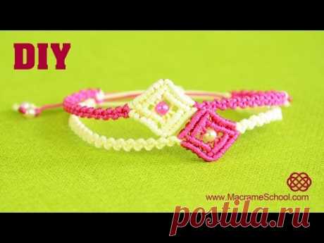 DIY Easy Macramé Square Bracelet Tutorial