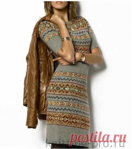 Платье с жаккардами от Ralph Lauren