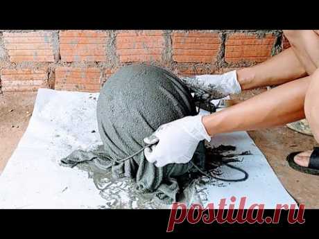Making flower pots with cement // containing utensils and tools to change your home space