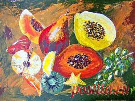 Рисуем натюрморт: тропические фрукты - Ярмарка Мастеров - ручная работа, handmade