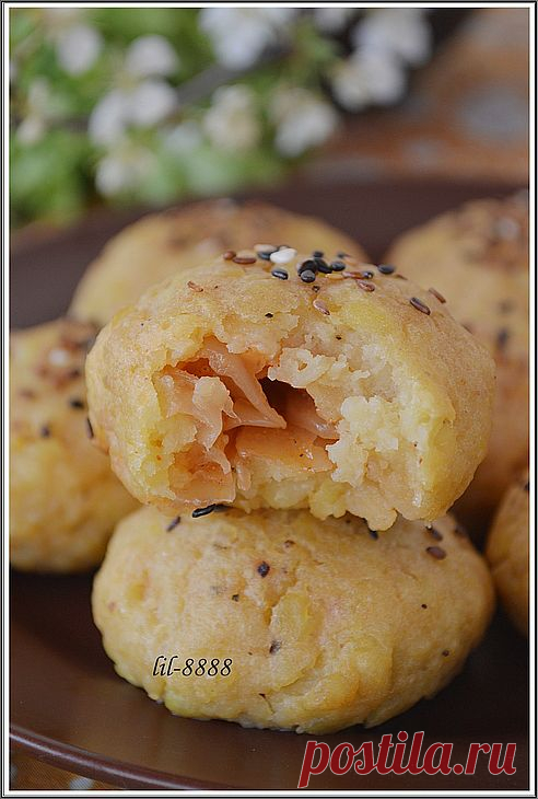 КАРТОФЕЛЬНЫЕ ПОСТНЫЕ ПИРОЖКИ С КАПУСТОЙ - РЕЦЕПТ.
