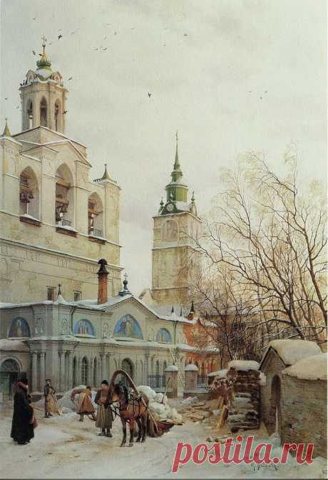 Художник Михаил Яковлевич Виллие (1838-1910).
«Печерская церковь в Ярославле»