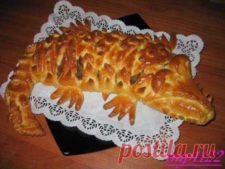 Как приготовить мясной пирог крокодил - рецепт, ингридиенты и фотографии