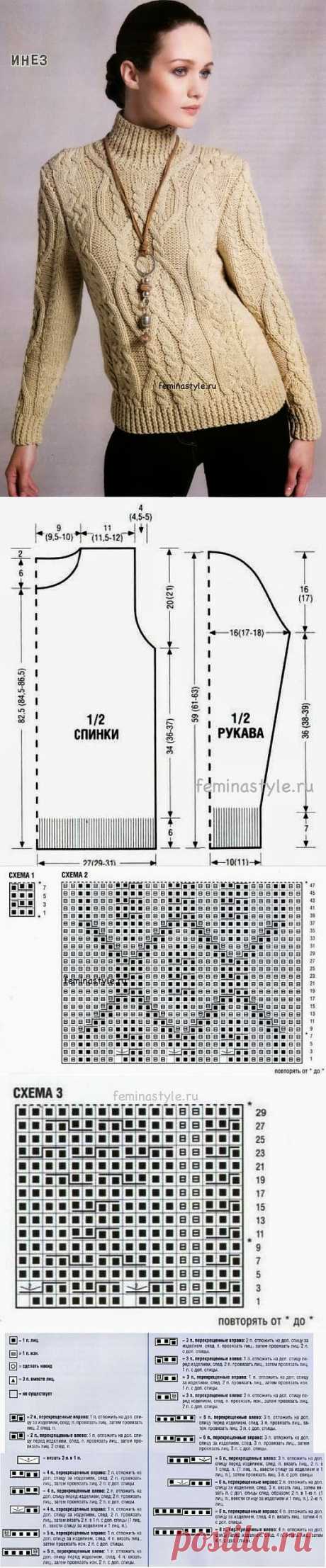 Вязание: Свитер с миксом узоров