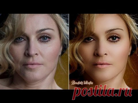 Photoshop CC retouching Madonna урок ретуши