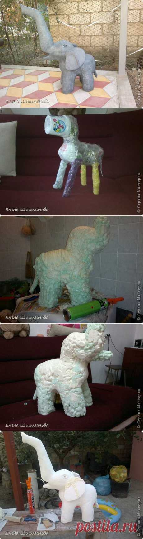 Садовая фигурка своими руками - слоник из монтажной пены | Самоделкино
