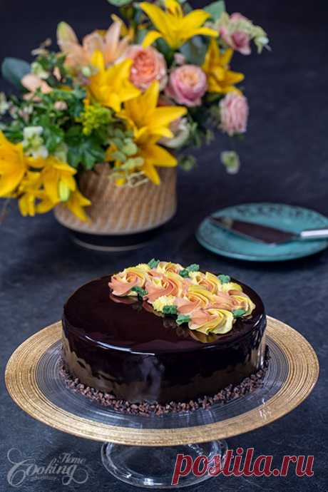 Orange Chocolate Mirror Cake :: Home Cooking Adventure