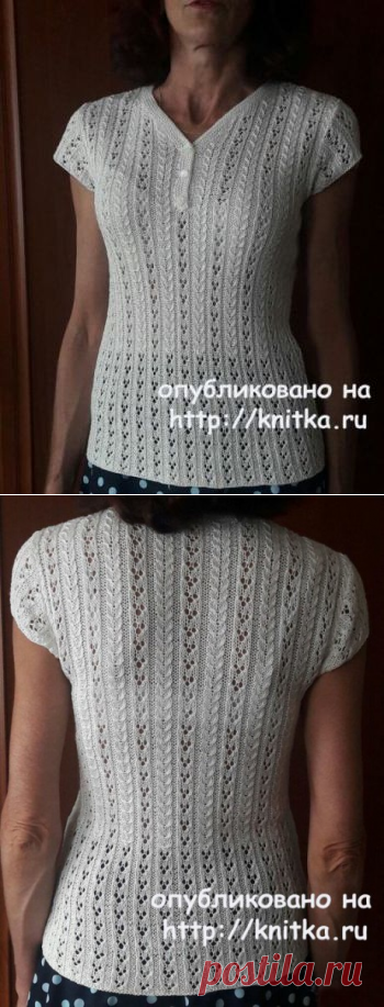 Ажурная кофточка спицами. Работа Марины Ефименко, Вязание для женщин