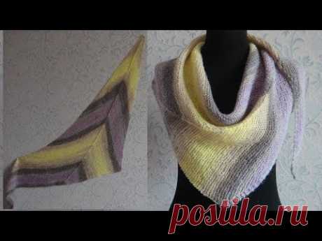 Бактус / треугольная шаль / спицами. Bactus knitting