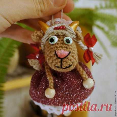 Вязание новогодних игрушек: козочки. Мастер-класс
