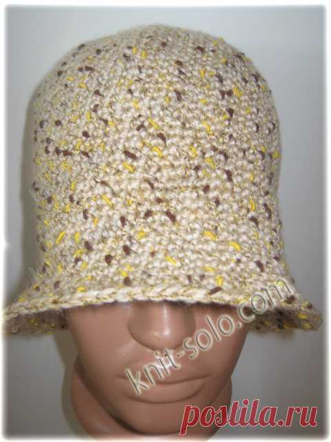 Вязаная крючком женская шляпка - knit-solo.com.