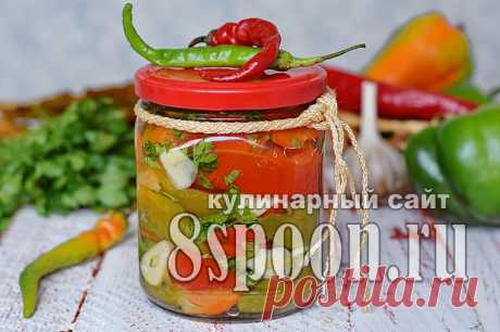 Печеный перец на зиму с чесноком и зеленью - 8 Ложек.ру
