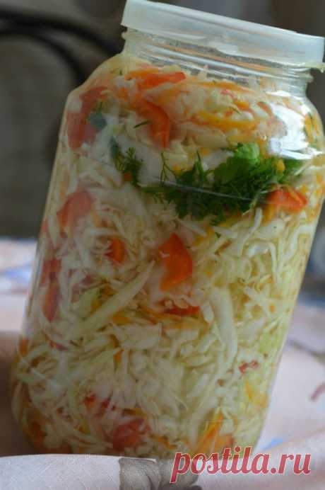 Великолепный капустный салат в горячем маринаде. Люблю быстрые и простые рецепты!.