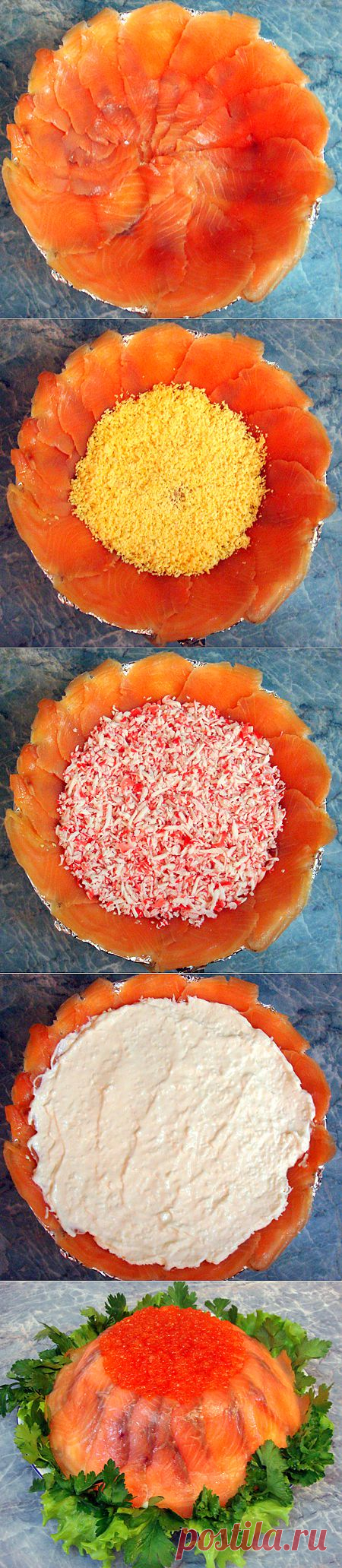 Рецепт вкусного рыбного торта - Слоеные салаты . 1001 ЕДА вкусные рецепты с фото!