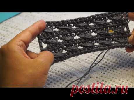 Красивый узор для мужского шарфа,вязание крючком, crochet beautiful pattern(узор №227)
