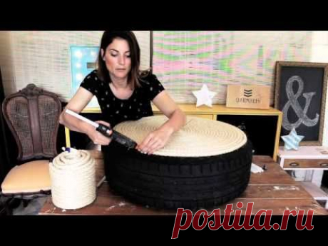 (D.I.Y) COMO HACER UN ASIENTO CON UNA RUEDA DE COCHE. - YouTube