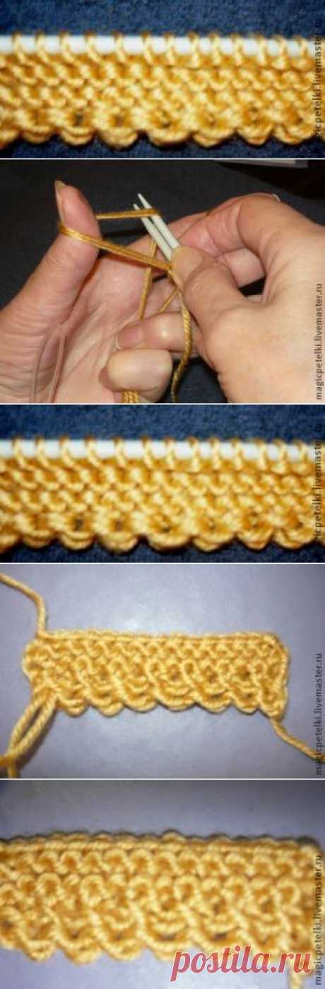 Декоративный набор петель при вязании спицами - Вязание - Моя копилочка