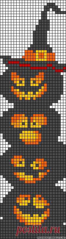 Free Halloween Cross Stitch Chart... would make a cool little scarf knitted in fair isle stitch