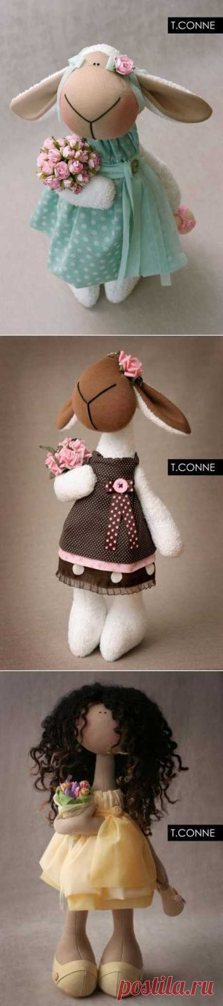 Текстильные игрушки Татьяны Коннэ: овечка и кукла. Выкройки