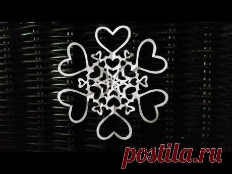 How to make a paper snowflake СНЕЖИНКА ИЗ БУМАГИ СЕРДЦЕ КАК ВЫРЕЗАТЬ СНЕЖИНКУ How to cut snowflakes
