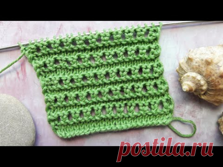 Очень простой ажурный узор спицами для начинающих / Easy Openwork Knitting Pattern for Beginners