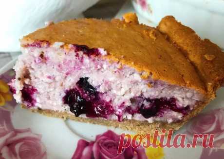 Творожно-ягодный пирог на коричной основе - пошаговый рецепт с фото.