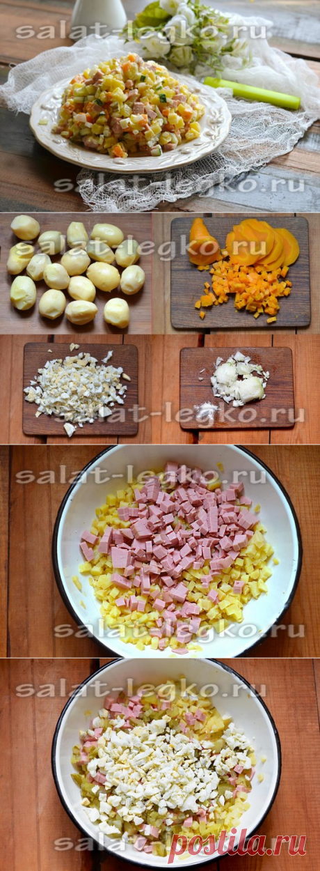 Салат с вареной колбасой: рецепт с картофелем и огурцами