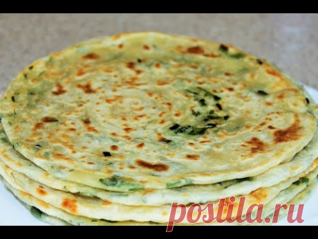 Китайские слоёные лепешки с зеленым луком - Простые рецепты Овкусе.ру