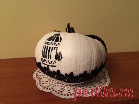 Декорирование тыквы. ( Decor of pumpkin).