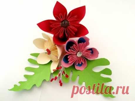 Paper flower easy tutorials : Origami flower : Party decoration- flower Bouquet : blomsterpapir