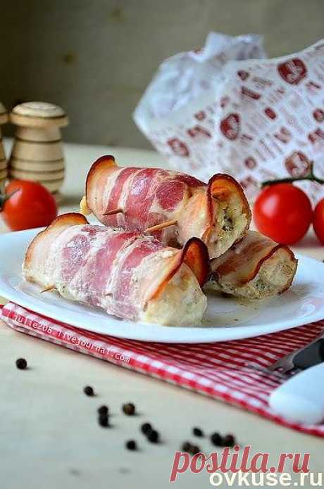 Куриные рулетики с творожным сыром в беконе - Простые рецепты Овкусе.ру