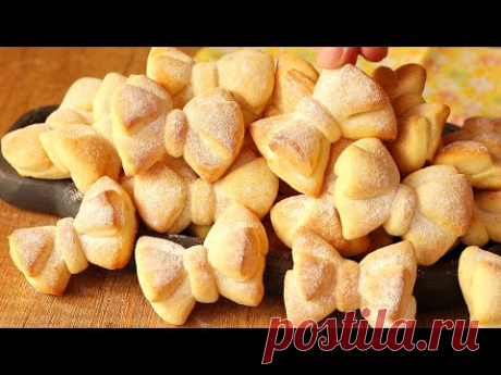 УЛЁТНЫЕ БАНТИКИ Нежное ПЕЧЕНЬЕ на Йогурте. Вкусное Печенье к ЧАЮ!