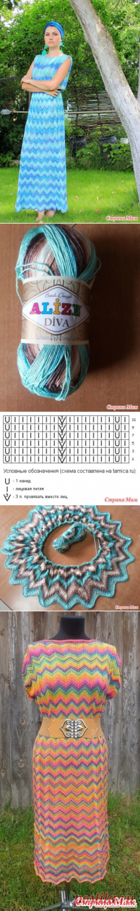 Летнее платье от Миссони спицами - Вяжем вместе он-лайн - Страна Мам