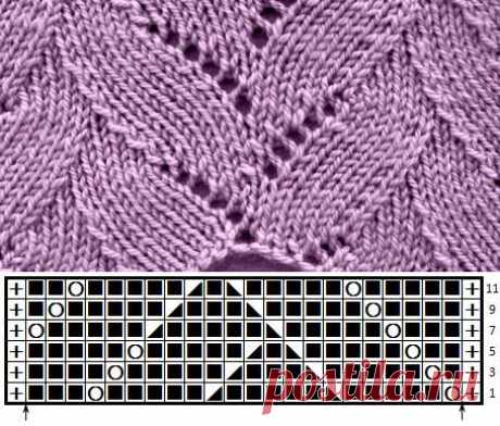 Falling leaves stitch pattern - KnitHit
