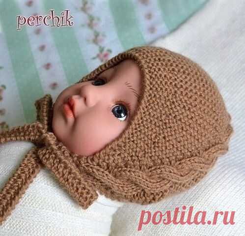 Тёплая шапочка для новорождённого