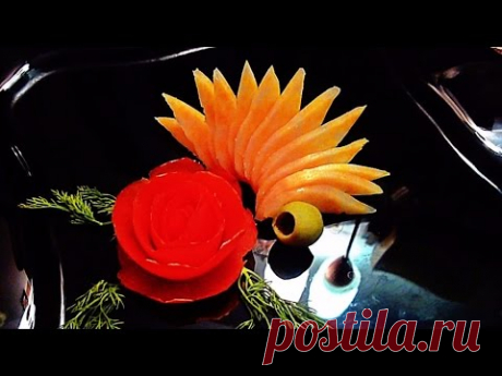 Украшения из сыра! Веер! Decoration of cheese!