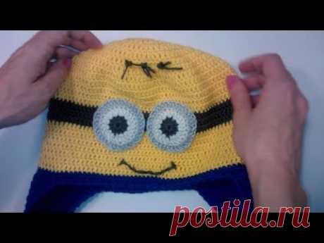 Шапка крючком для мальчика Миньон Crochet Minion Hat - YouTube
