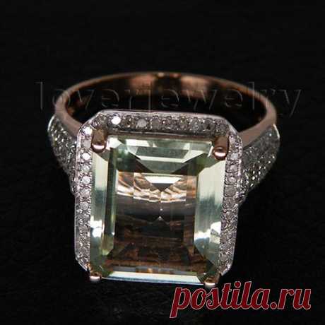 Emerald Cut Природный аметист С бриллиантовое  кольцо В Solid 14Kt Gold 10x12mm G00326-в Кольца из ювелирных на Aliexpress.com | Alibaba Group